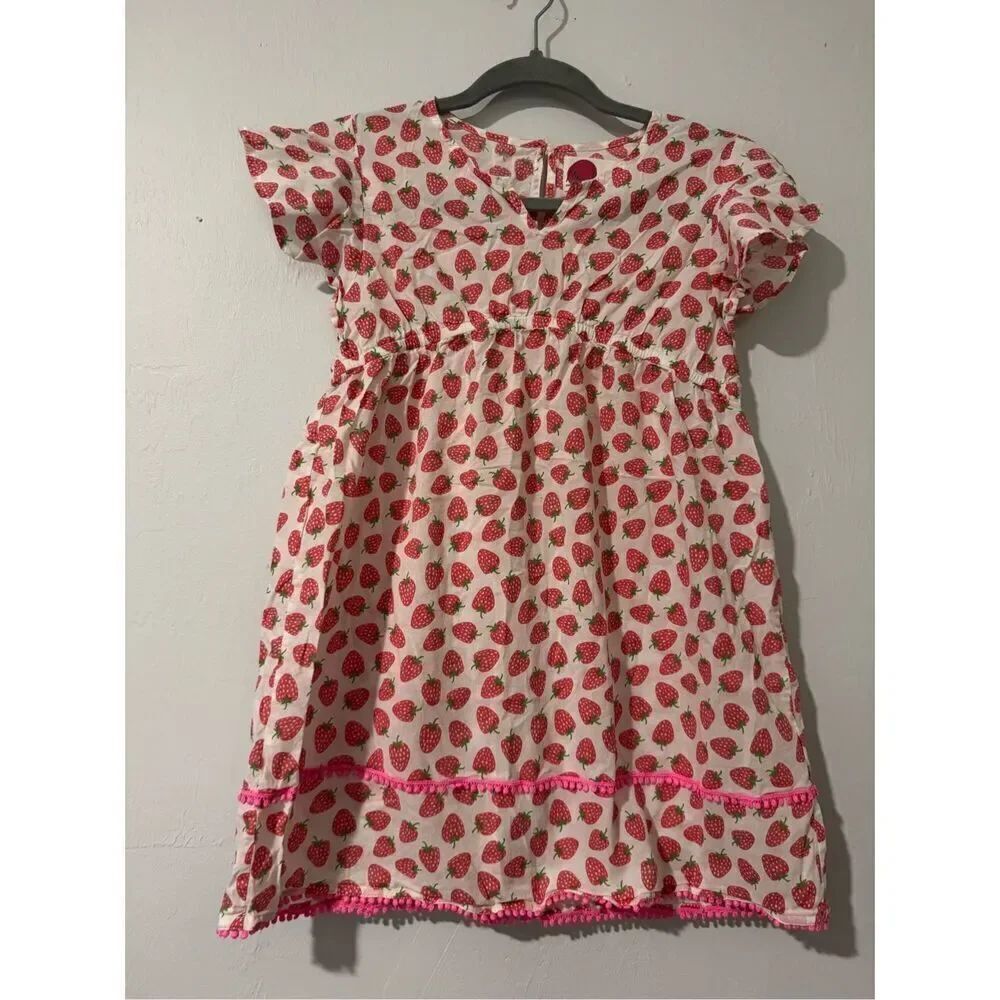 Mini Boden strawberry swim cover up dress 8-9